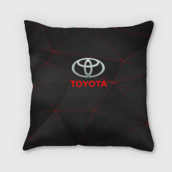 Подушка квадратная Toyota Тонкие линии неона, цвет: 3D-принт