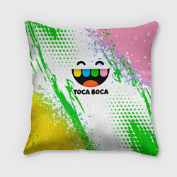 Подушка квадратная Toca Boca: Улыбашка, цвет: 3D-принт