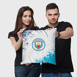 Подушка квадратная Manchester City - Футбольный клуб, цвет: 3D-принт — фото 2