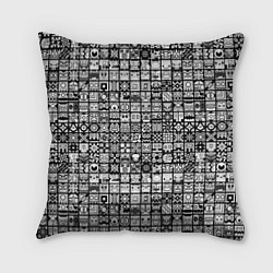 Подушка квадратная Geometry Dash: BW Pattern, цвет: 3D-принт