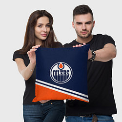 Подушка квадратная Edmonton Oilers Эдмонтон Ойлерз, цвет: 3D-принт — фото 2