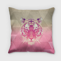 Подушка квадратная Тигр лоу поли, цвет: 3D-принт