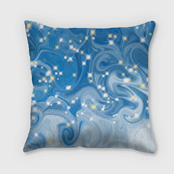 Подушка квадратная Голубая метелица, цвет: 3D-принт