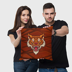 Подушка квадратная Тигр Evil, цвет: 3D-принт — фото 2