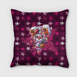 Подушка квадратная Бумбокс в космических звездах, цвет: 3D-принт