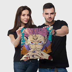 Подушка квадратная Jujutsu Kaisen Магическая битва - Сукуна, цвет: 3D-принт — фото 2
