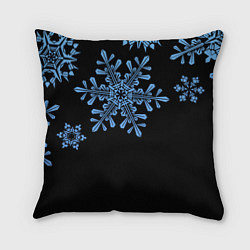 Подушка квадратная Минималистичные Снежинки, цвет: 3D-принт
