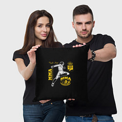 Подушка квадратная ММА Битва Воинов, цвет: 3D-принт — фото 2