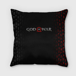 Подушка квадратная GOD OF WAR LOGO, РУНЫ, цвет: 3D-принт