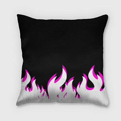 Подушка квадратная Розовое Пламя, цвет: 3D-принт