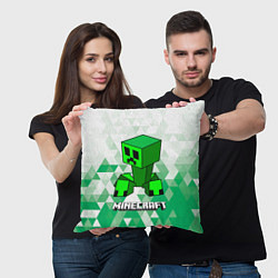 Подушка квадратная Minecraft Creeper ползучий камикадзе, цвет: 3D-принт — фото 2