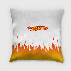 Подушка квадратная Hot Wheels Logo Fire, цвет: 3D-принт