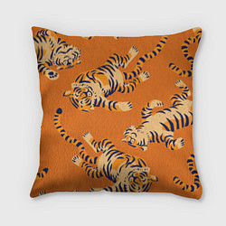 Подушка квадратная Тигр паттерн, цвет: 3D-принт