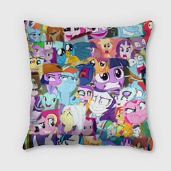 Подушка квадратная My Little Pony Персонажи, цвет: 3D-принт