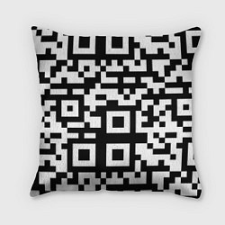 Подушка квадратная Qr codeкуаркод, цвет: 3D-принт