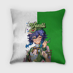 Подушка квадратная Венти волшебно улыбается Genshin Impact, цвет: 3D-принт