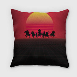Подушка квадратная Ковбои в закате, цвет: 3D-принт
