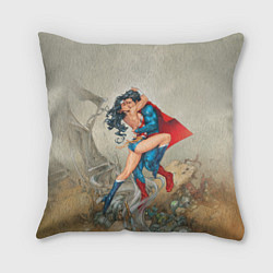 Подушка квадратная The Kiss of Superman and Wonder Woman, цвет: 3D-принт