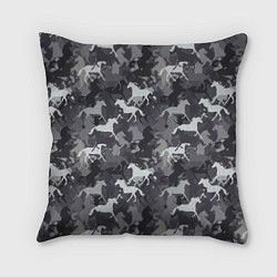 Подушка квадратная Табун Лошадей, цвет: 3D-принт
