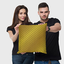 Подушка квадратная Биткоин золото, цвет: 3D-принт — фото 2