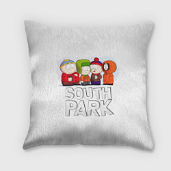 Подушка квадратная South Park - Южный парк Кенни, Кайл, Стэн и Эрик
