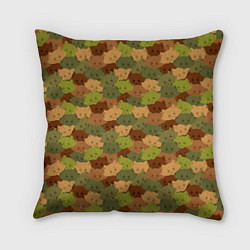 Подушка квадратная Головы Котиков камуфляж, цвет: 3D-принт