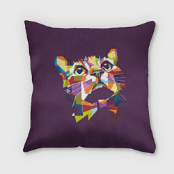 Подушка квадратная Любителям ярких кошек, цвет: 3D-принт