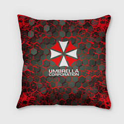 Подушка квадратная Umbrella Corporation соты, цвет: 3D-принт