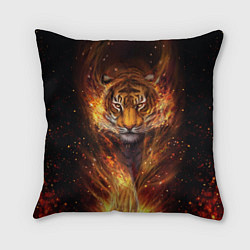 Подушка квадратная Огненный тигр Сила огня