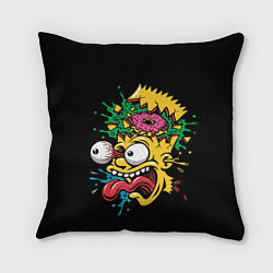 Подушка квадратная Барт Симпсон, Simpsons, Симпсоны, цвет: 3D-принт