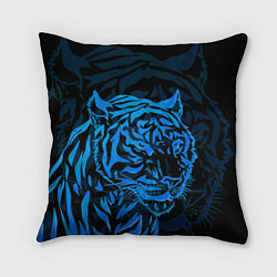 Подушка квадратная Голубой тигр Blue