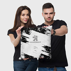 Подушка квадратная Peugeot Auto Бренд, цвет: 3D-принт — фото 2