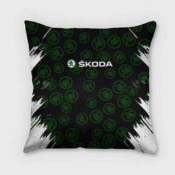 Подушка квадратная Skoda паттерн логотипов