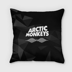 Подушка квадратная Arctic Monkeys Серая Геометрия, цвет: 3D-принт