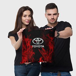 Подушка квадратная Toyota Red Fire, цвет: 3D-принт — фото 2