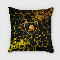 Подушка квадратная Lamborghini золотые трещины