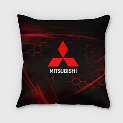 Подушка квадратная Mitsubishi красные соты, цвет: 3D-принт