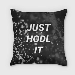 Подушка квадратная CRYPTO - JUST HODL IT Частицы, цвет: 3D-принт