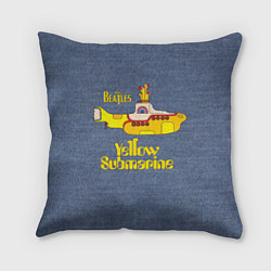 Подушка квадратная On a Yellow Submarine 3D