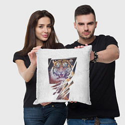 Подушка квадратная Тигр Арт, цвет: 3D-принт — фото 2