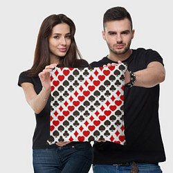 Подушка квадратная Карточные Масти Card Suits, цвет: 3D-принт — фото 2