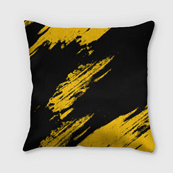 Подушка квадратная BLACK AND YELLOW GRUNGE ГРАНЖ