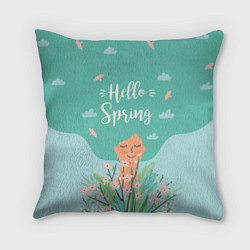 Подушка квадратная Hello spring, цвет: 3D-принт