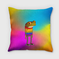 Подушка квадратная Радужная лягушка Rainbow Frog