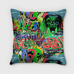 Подушка квадратная Граффити с черепами, цвет: 3D-принт