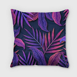 Подушка квадратная Neon Tropical plants pattern