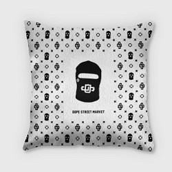 Подушка квадратная Узор White Dope Ski Mask Dope Street Market, цвет: 3D-принт