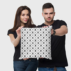 Подушка квадратная Узор White Dope Ski Mask Camo Dope Street Market, цвет: 3D-принт — фото 2