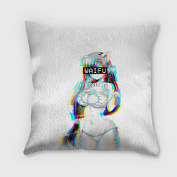 Подушка квадратная Кошкодевочка Waifu, цвет: 3D-принт