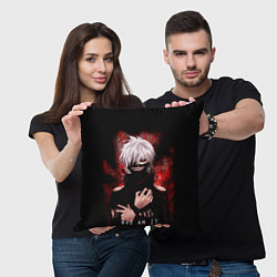 Подушка квадратная Tokyo Ghoul Токийский Гуль Who am I, цвет: 3D-принт — фото 2